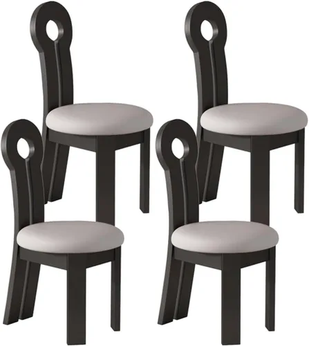 Vista 29 de YVYKFZD Dining Chairs Set, Solid Wood Dining Room Chair, Upholstered Kitchen Chairs, Unique Key-Shaped Living Room Chair, for Offices Bedroom Study