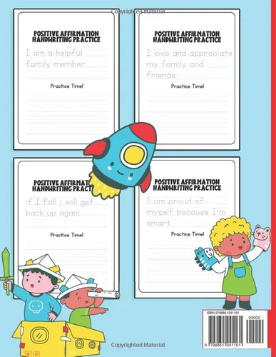 Vista 2 de Positive Affirmations Handwriting Practice Book, Boost Child's Handwriting, Confidence, and Self Esteem Learn to Write with Letter Trace Workbook