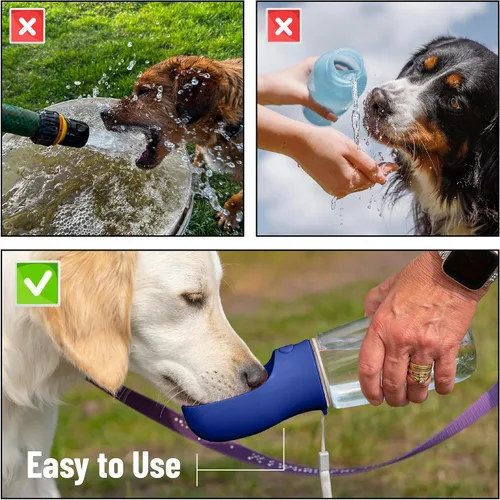Vista 7 de Mr. Pen Botella de agua portátil para perro, 19 onzas, grande, azul marino, dispensador de botellas de agua para perros de viaje, no apto
