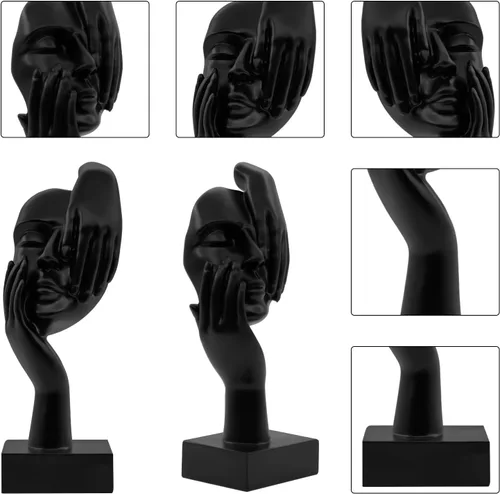 Vista 6 de LXURY Estatua de figura para decoración de estanterías, estatua de pensador para decoración de oficina, objetos decorativos modernos de escritorio