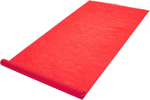 Vista 8 de Blue Panda Alfombra roja para fiesta, 3 pies x 50 pies, alfombra de poliéster rojo para pasillo de boda, decoración de graduación, fiesta temática