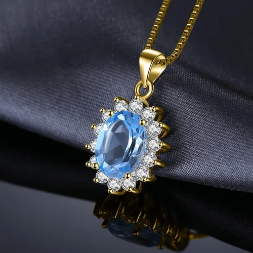 Vista 5 de JewelryPalace Princess Diana Kate Middleton - Collar con colgante de amatista natural y citrino, granate, peridoto y zafiro rubí creado