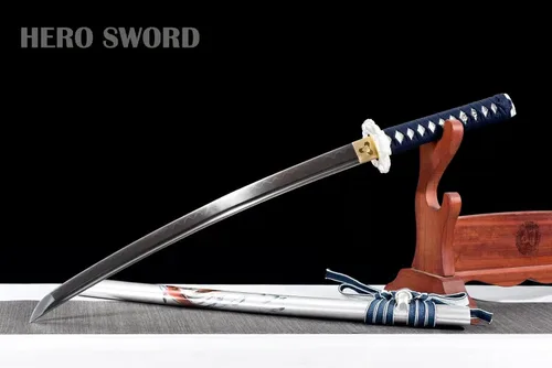 Vista 5 de Clay Tempered Katana T10 Clay Juego de 2 piezas-koi Theme Japanese Samurai Swords Set Real Hamon Razor Sharp Full Tang Arma listo para combate