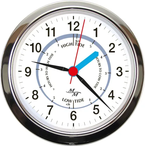 Vista 2 de MASTER-MARINER First Light Collection, juego de regalo náutico de cabaña, reloj de marea y hora de 5.75 pulgadas de diámetro e instrumentos