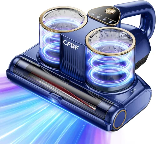 Vista 8 de CFBF Aspirador de cama de colchón con succión de 16Kpa y luz UV-C de Cian Oscuro