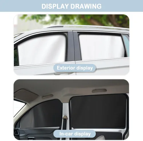 Vista 3 de Parasol magnético para ventana de coche - Totalmente opaco para bloquear rayos UV y protección de privacidad con protector solar para ventana