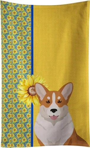Vista 166 de Caroline's Treasures WDK5313KTWL - Toalla de cocina con diseño de girasoles de verano, color negro y tostado, Airedale Terrier, toalla de mano