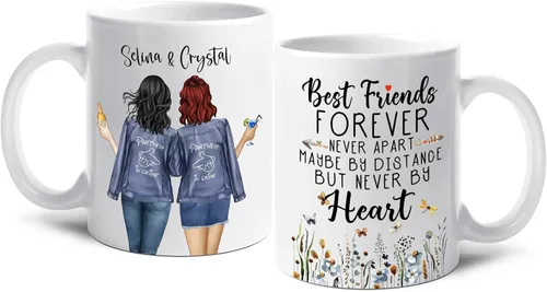 Vista 8 de Taza de café personalizada con texto en inglés "We Be Friends Untill Are Old Mug", taza de café de la amistad para los mejores amigos, taza