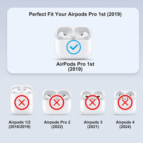 Vista 5 de Valkit Funda para Airpods Pro 2 con cerradura, funda militar de cuerpo completo para AirPod Pro rígida con llavero, funda para Airpods Pro de 2ª/1ª