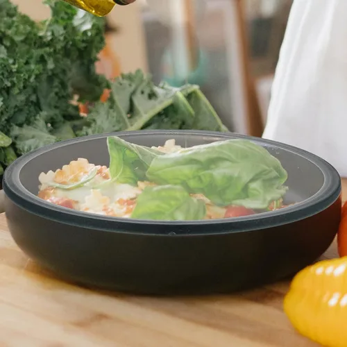 Vista 2 de Hemoton Cubierta de silicona para tazones, tapa de conservación de alimentos apta para microondas, fácil de limpiar, diseño de ahorro de espacio