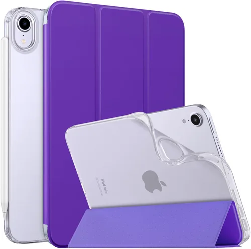 Vista 17 de MoKo Funda para el nuevo iPad mini 7 (A17 Pro) 2024, Funda para iPad mini de 6ª generación 2021 (21,08 cm), Funda para iPad mini 6, Funda trasera