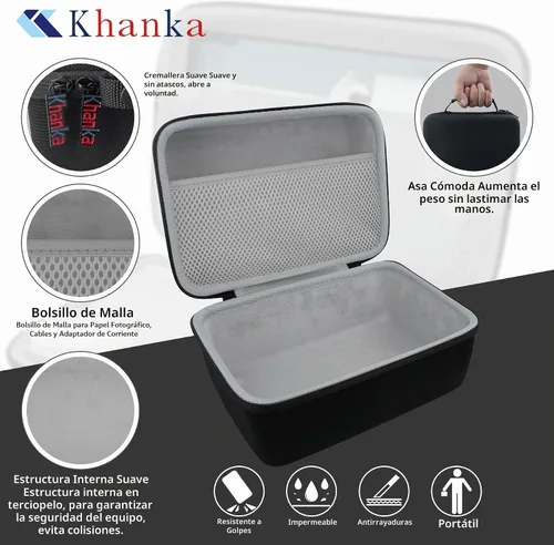 Vista 4 de Khanka Funda protectora rígida para impresora fotográfica M110 M100 M200 Negro