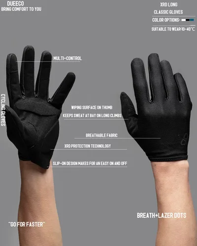 Vista 6 de Guantes de ciclismo Guantes de ciclismo para hombres y mujeres con acolchado de palma XRD de 0.118 pulgadas, pantalla táctil compatible