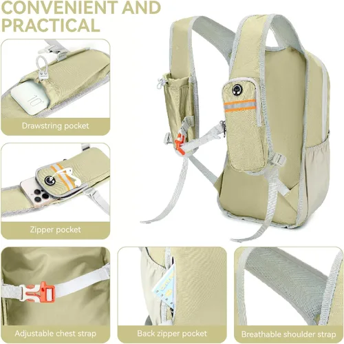 Vista 2 de Mochila de 15L pequeña para senderismo para hombres y mujeres, mochila ligera plegable, mochila de día plegable, para camping, viajes al aire libre