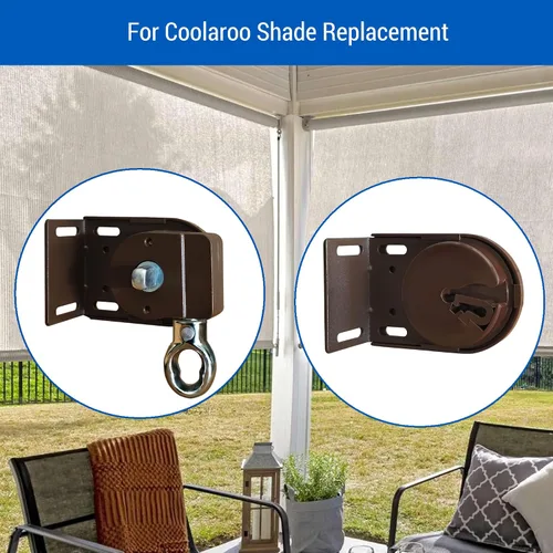 Vista 6 de Piezas de repuesto para parasol Coolaroo para exteriores enrollables, piezas de repuesto para parasol (totalmente metálico, negro)