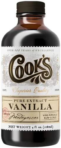 Vista 129 de Cook's, Sabor puro de vainilla sin alcohol, para cocinar, hornear, postres, extracto alternativo de vainilla de Madagascar sin alcohol, 8 onzas