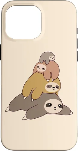 Vista 19 de Sloth Stack Cartoon Graphic Design Cute Doodle Phone Case for iPhone 17