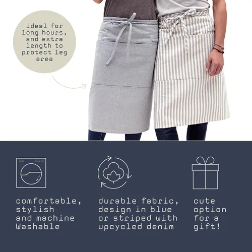 Vista 3 de MEEMA Chef Cross Back Aprons for Women with Pockets for Cooking, Baking