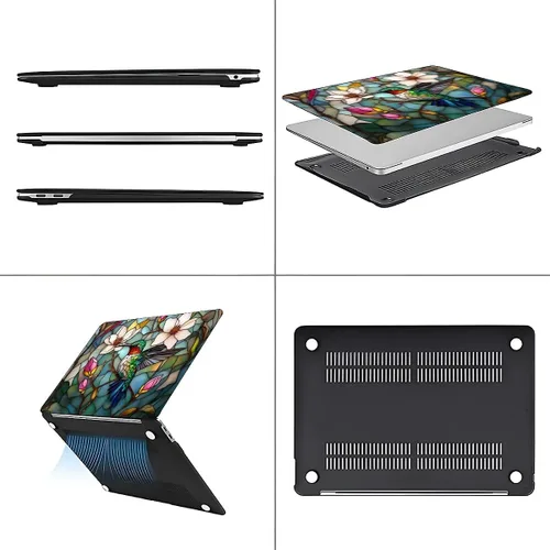 Vista 4 de para MacBook Pro de 13 Pulgadas Versión 2013-2015 Modelo A1425/A1502 Estuche para Computadora Negro, Estuche Rígido para Laptop de Patrón Premium