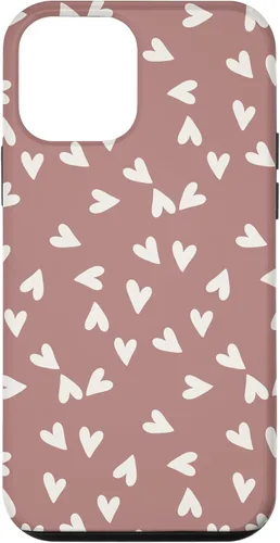 Vista 16 de Simple Chic Boho Heart Pattern - Carcasa para iPhone 16, color rosa polvoriento