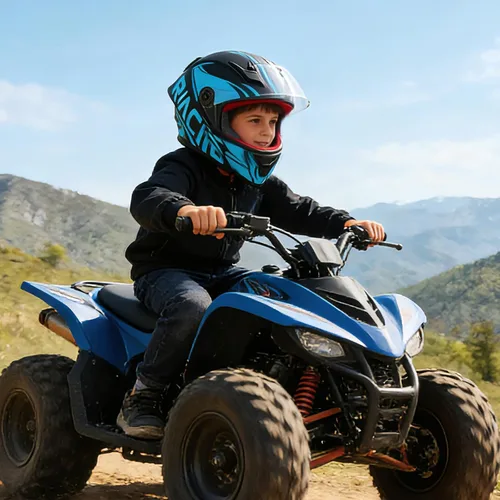 Vista 3 de Cascos de motocicleta para niños, adolescentes, moto, scooter, BMX, cuatro ruedas, cascos de cara completa para niños y niñas, aprobado por el DOT
