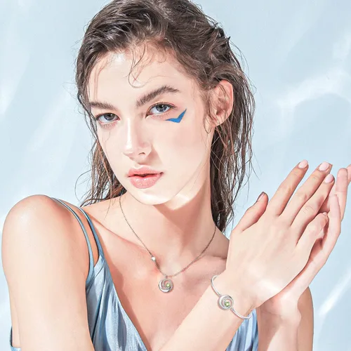 Vista 4 de FANCIME Pulseras de piedra natal para mujeres y niñas, plata de ley 925, pulsera de luna y estrella, joyería fina, regalo de cumpleaños