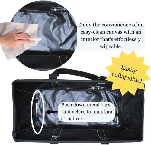 Vista 253 de NGIL Bolsa de comestibles reutilizable extra grande plegable de gran tamaño para comestibles, almacenamiento, picnic, playa, Estampado