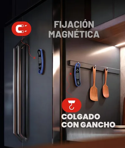 Vista 6 de Termómetro digital para carne, termómetro de alimentos para cocinar, azul