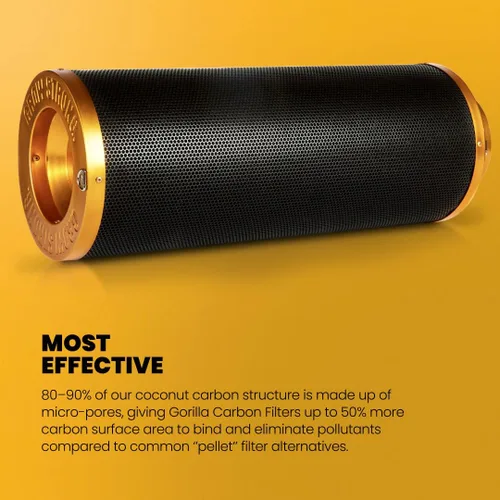 Vista 5 de Gorilla - Filtro de carbono – Carbón más fuerte y duradero, para ventilador de conductos en línea, control de olores, hidroponía, tiendas de cultivo