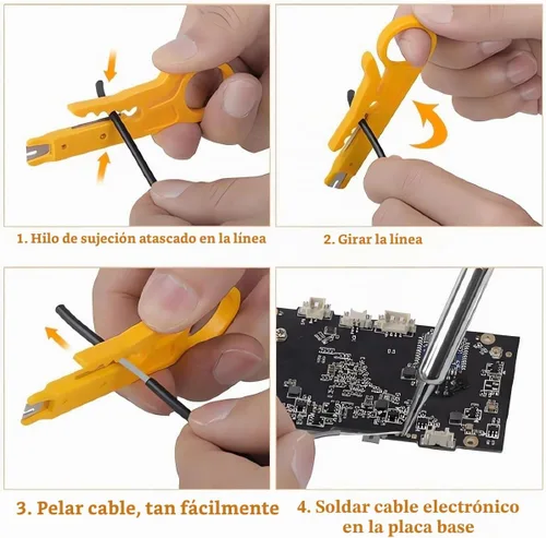 Vista 7 de Kit de soldador, kit multímetro digital, probador múltiple, probador de voltaje, medidas de voltaje CA/CC, corriente Rojo