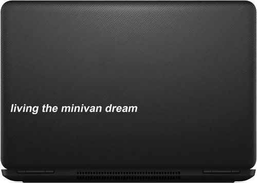 Vista 4 de Living The Minivan Dream - Calcomanía para computadora portátil de 8 pulgadas (Blanco)