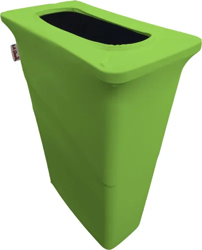 Vista 75 de LA Linen Funda elástica de elastano ajustable para cubo de basura Slim Jim de 23 galones, cubierta de contenedor de residuos, decoración de patio