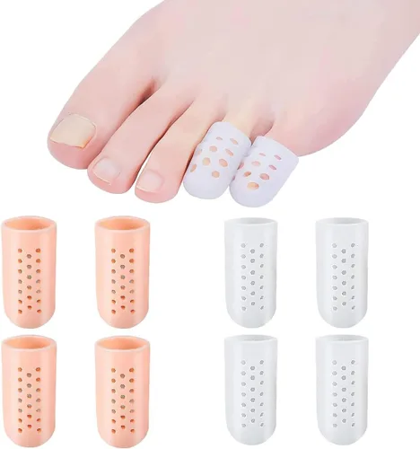 Vista 9 de Protectores de dedos grandes, 8 unidades de silicona para dedos grandes y puntera de gel para hombres y mujeres, para evitar el alivio del dolor