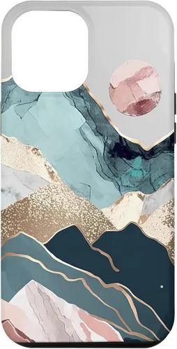 Vista 6 de Funda colorida para iPhone 15 Boho Chic Floral Paisaje Naturaleza Montañas
