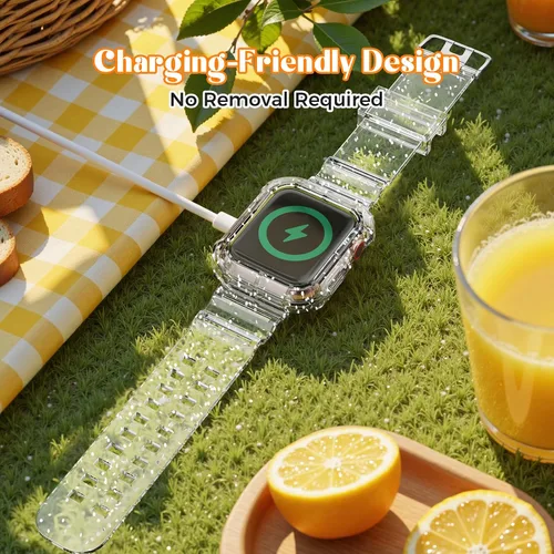 Vista 6 de NotoCity - Bandas transparentes para Apple Watch de 38 mm, 40 mm, 41 mm con estuche protector resistente transparente, compatible con Series 9, 8