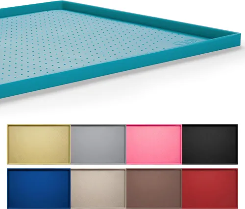 Vista 17 de Hubulk Tapete de alimentación para perros, 100% impermeable, de silicona de grado alimenticio, mantel individual para alimentos y agua para Negro