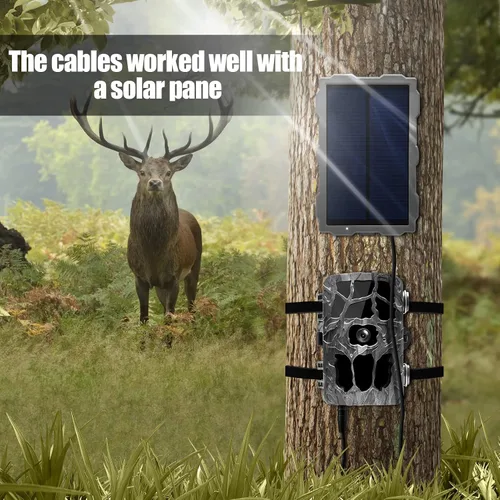 Vista 5 de Cable de alimentación para cámara de sendero, cable de alimentación externo CC de 79 pulgadas compatible con cámara de juego de 0.217 x 0.083 in DC