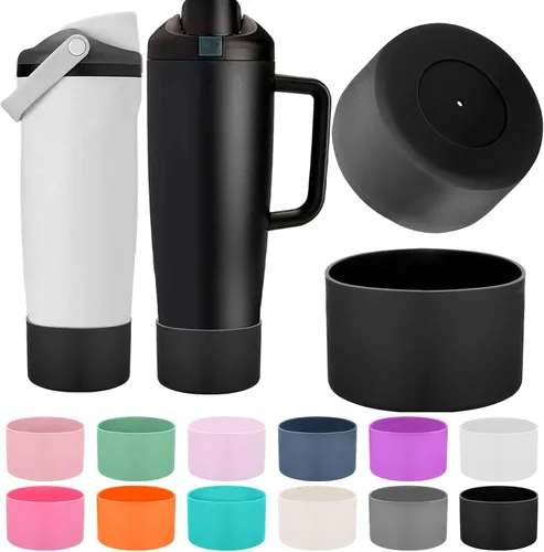 Vista 21 de Mity rain 2 piezas de botas protectoras de silicona para botellas y vasos FreeSip Sway de Owala de 30 oz y 40 oz - Accesorios para owala, mejora
