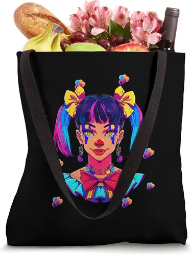 Vista 4 de Cute Streetwear synthwave 80s 90s retro anime girls clown Tote Bag