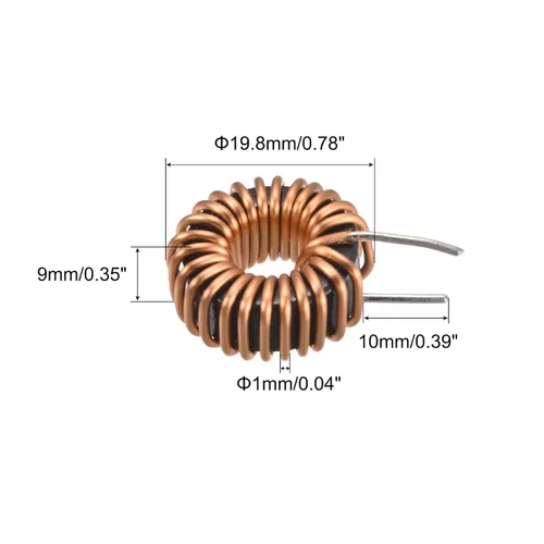 Vista 2 de MECCANIXITY Inductor vertical de bobina de cobre de inductancia toroide 47uH 7A para placa de circuito DIY, paquete de 5