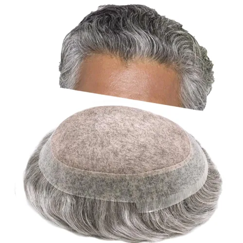Vista 39 de Toupee For Men Hair Piece Fine Mono Hair System For Men Human Hair Mens Toupee Hair Piece For Men Hair Replacement Protesis Capilar 8x10 Medium
