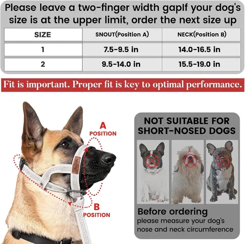 Vista 6 de ANDA Collar de Cabeza Ultra-Ligero Sin-Tirones Gentle Leader para Perros: Ajustable, Comodidad Transpirable, Previene Arranques Explosivos, Ideal