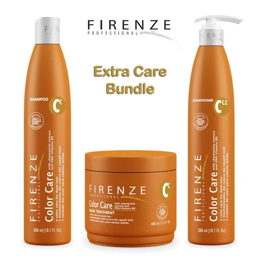 Vista 2 de Firenze Professional Color Care TRIO - Champú para el cuidado del color, acondicionador y tratamiento de máscara, incluye bolsa de regalo