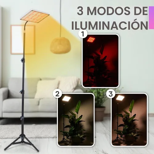 Vista 2 de Luz de cultivo de plantas para interiores, 264 luces LED de espectro completo con soporte de trípode ajustable con control remoto y función
