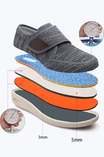 Vista 2 de ZUMEIJIA Zapatos deportivos ajustables para hombre para diabetes que añaden fertilizante para ensanchar la hinchazón de los pies zapatos