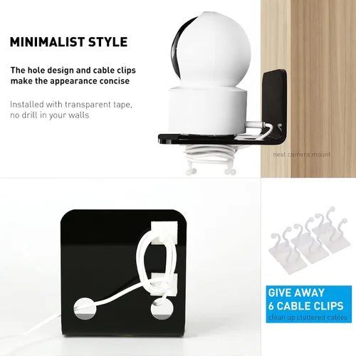 Vista 6 de OAPRIRE Juego de 3 estantes de pared flotantes de acrílico, sin taladros, con 10 cintas fuertes, estante adhesivo universal pequeño para cámaras