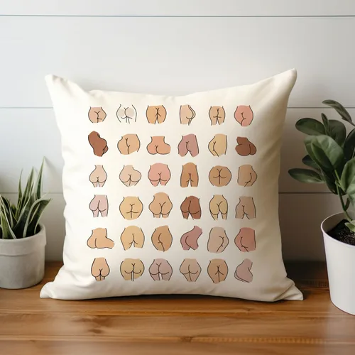 Vista 2 de Funda de almohada de glúteos, funda de almohada divertida, fundas de almohada positivas para el cuerpo, almohada de amor propio, regalo divertido