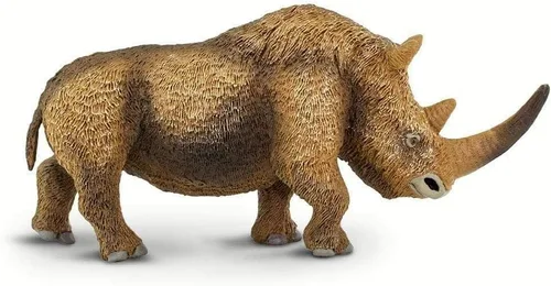 Vista 3 de Safari Ltd. Figura de rinoceronte lanudo – Figura detallada de plástico de 6.75 pulgadas – Divertido juguete educativo prehistórico para niños