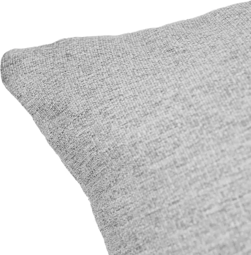 Vista 2 de Funda de almohada lumbar de lino gris oscuro de 19 x 11 pulgadas