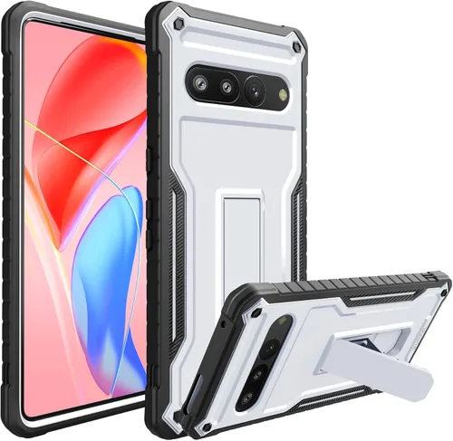 Vista 16 de Funda para Google Pixel 7, protección de grado militar a prueba de golpes con protector de pantalla HD de vidrio templado y soporte compatible